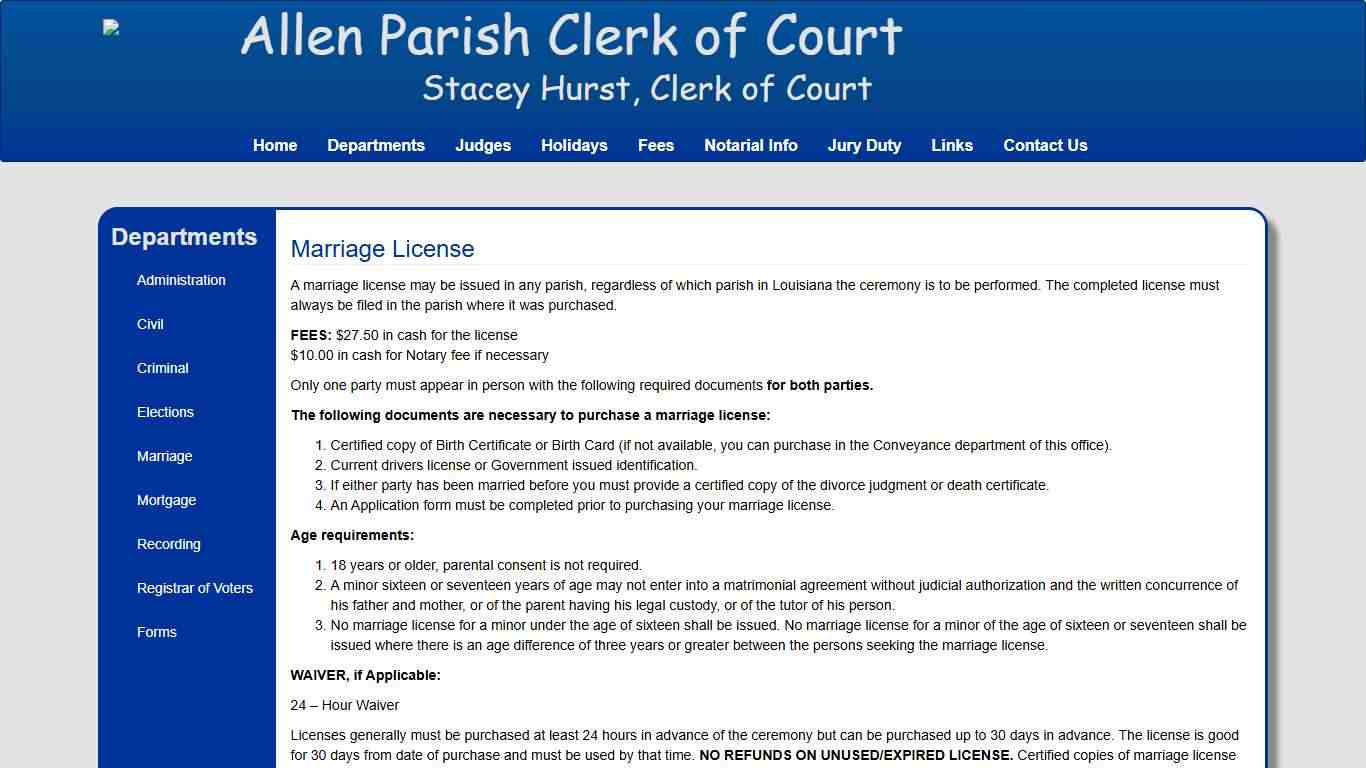 Allen Clerk of Court - Home